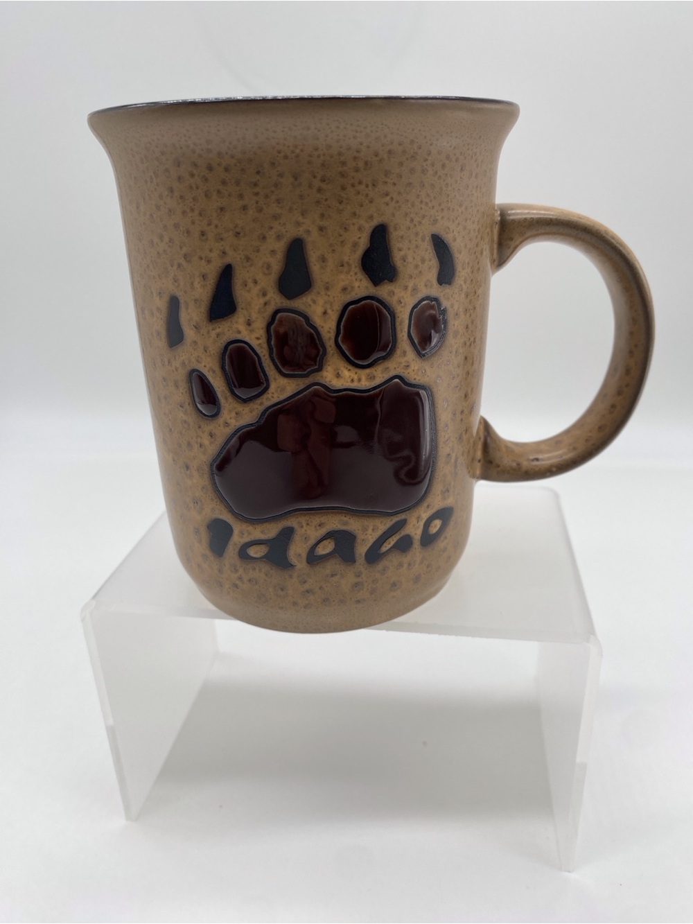 Vintage Ceramic Bear Paw Coffee Mug - Brown/Tan